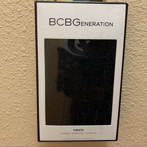 New BCBGeneration Black Warm Shimmery Tights Size XL